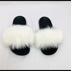 White Fur Slides